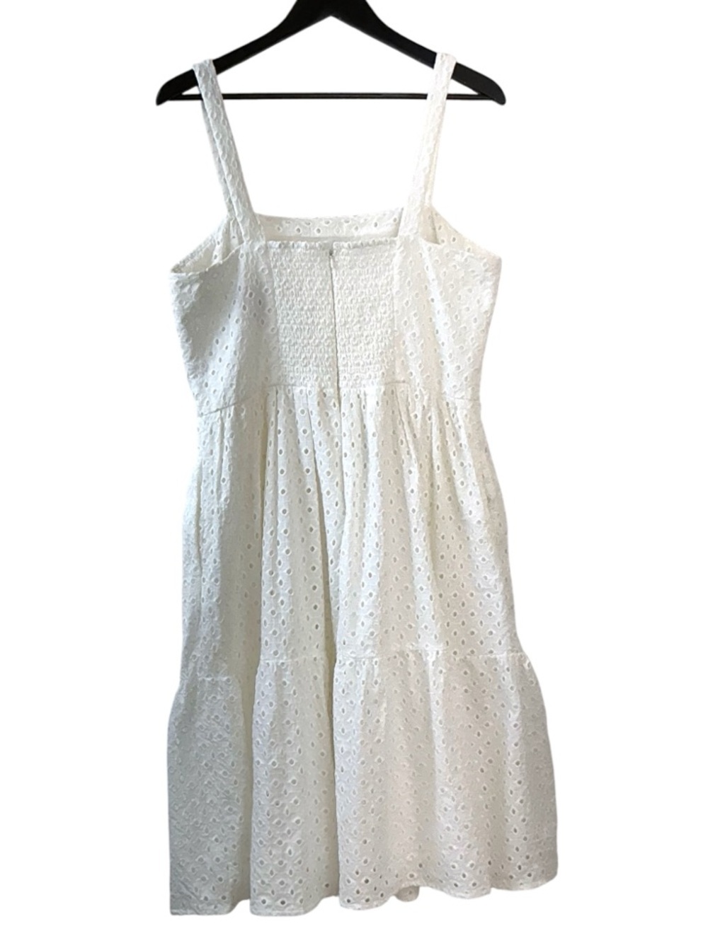 Vince Camuto Eyelet Sundress White Cotton Classic Square Neck Dress Lined 16 - Picture 10 of 16